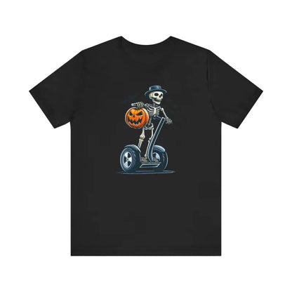 Unisex Jersey Tee: Skeleton on Segway Halloween Fun🎃 - T-shirt