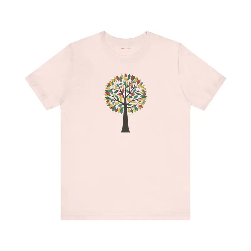 Vibrant Unisex Jersey Tee with Colorful Tree Design - T-shirt