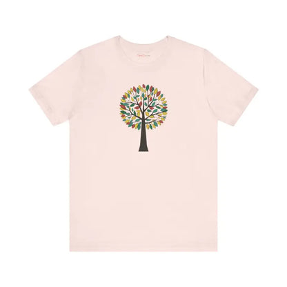 Vibrant Unisex Jersey Tee with Colorful Tree Design - T-shirt