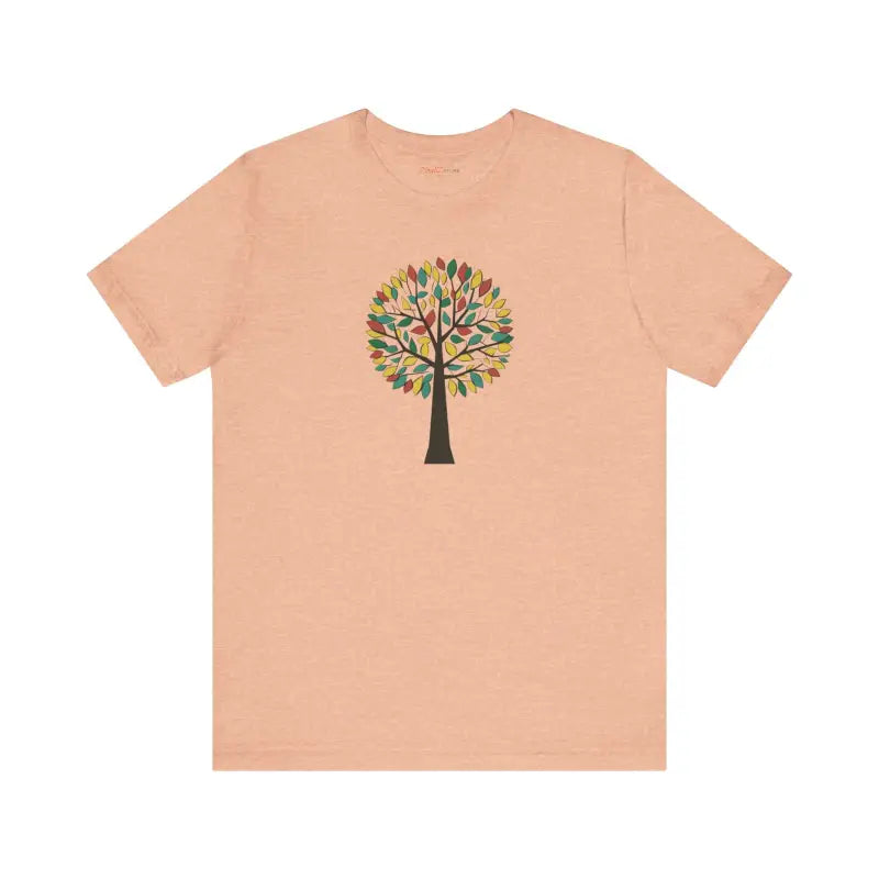 Vibrant Unisex Jersey Tee with Colorful Tree Design - T-shirt