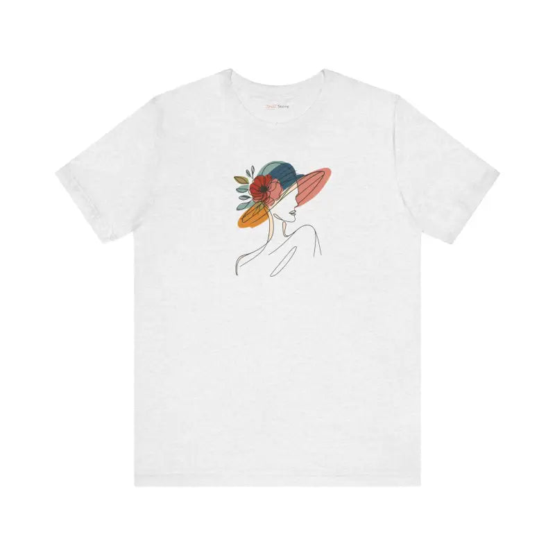 Enchanting Unisex Jersey Tee with Floral Hat Design - Ash / s T-shirt