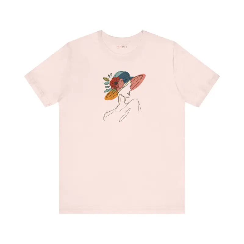 Enchanting Unisex Jersey Tee with Floral Hat Design - Soft Pink / s T-shirt