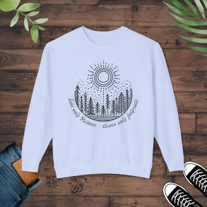Lightweight Crewneck Sweatshirt for Nature Lovers - Dipaliz - Hydrangea / s - Sweatshirts