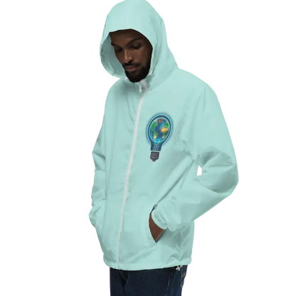 Elevate your Outdoors with the Ultimate Unisex Lightweight Zip Windbreaker - Aqua/white Zipper / Xs Jackets