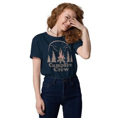 Eco-chic Campfire Crew Unisex Organic Cotton Tee - French Navy / s T-shirts