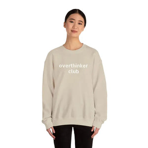 Embroidered Overthinker Club Ultra Cozy Crewneck - Dipaliz - Sweatshirts