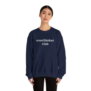 Embroidered Overthinker Club Ultra Cozy Crewneck - Dipaliz - Sweatshirts
