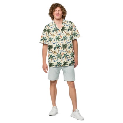 Unisex Button Shirt with Palm Trees and Beach Vibes - Shirts