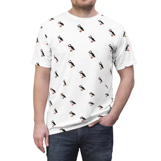 Unisex Puffin Bird Tee: Fashion Forward & Globally Sourced - White Stitching / 4 Oz. / s T-shirts