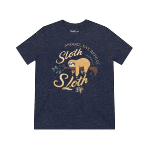 T-shirt - Unisex Sloth Tee Repeat Triblend Comfort Style - Dipaliz