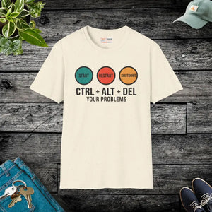 Ctrl Alt Del Sleek Unisex Softstyle Tee - Dipaliz - Natural / s - T-shirts