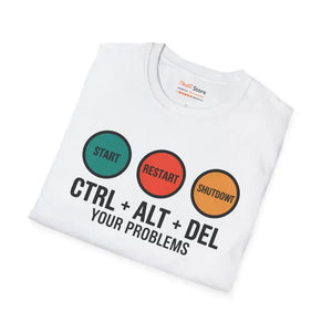 Ctrl Alt Del Sleek Unisex Softstyle Tee - Dipaliz - T-shirts