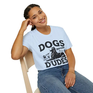 Unisex Softstyle T-shirt - Dogs Before Dudes Graphic - Dipaliz - T-shirts