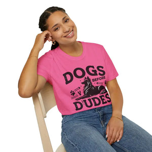 Unisex Softstyle T-shirt - Dogs Before Dudes Graphic - Dipaliz - T-shirts