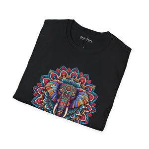 Soft Unisex Softstyle t Shirt - Elephant Mandal Art - Dipaliz - T-shirts