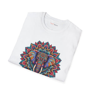 Soft Unisex Softstyle t Shirt - Elephant Mandal Art - Dipaliz - T-shirts