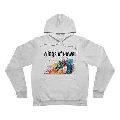 Unisex Sponge Fleece Pullover Hoodie with Dragon Wings of Power - White / Xs