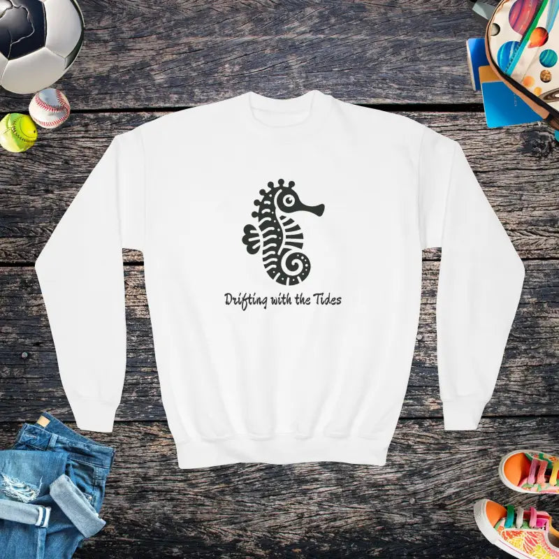 Unisex Sweatshirt for School Play & Lounge - Comfy Blend Fashion - White / Xs Kids Clothes