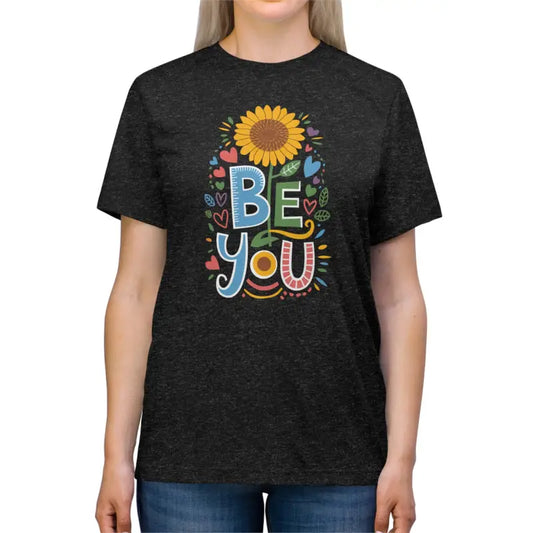 Be Yourself in Style: Unisex Triblend Tee Perfection! - Black Heather / s T-shirt