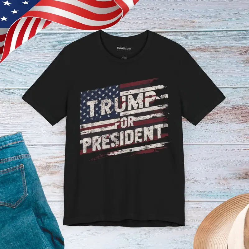 Unisex Trump Short Sleeve Tee: Make a Bold Statement - Black / s T-shirt