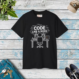Code Champs Unisex Ultra Cotton Tee - Bold Coder Style - Dipaliz - Black / s - T-shirts