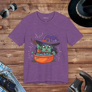 Short Sleeve Witch Tee Jersey Comfort Magic Style - Dipaliz - Heather Team Purple / s - T-shirts
