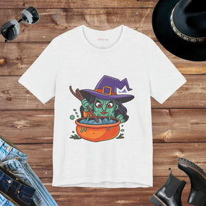 Short Sleeve Witch Tee Jersey Comfort Magic Style - Dipaliz - Ash / s - T-shirts