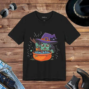 Short Sleeve Witch Tee Jersey Comfort Magic Style - Dipaliz - Black / s - T-shirts