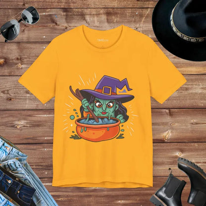 Bewitching Halloween Jersey Short Sleeve Tee - Gold / s T-shirt