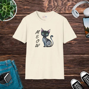 T-shirt - Cat Meow Unisex Softstyle Tee - Ultimate Comfort - Dipaliz s / Natural