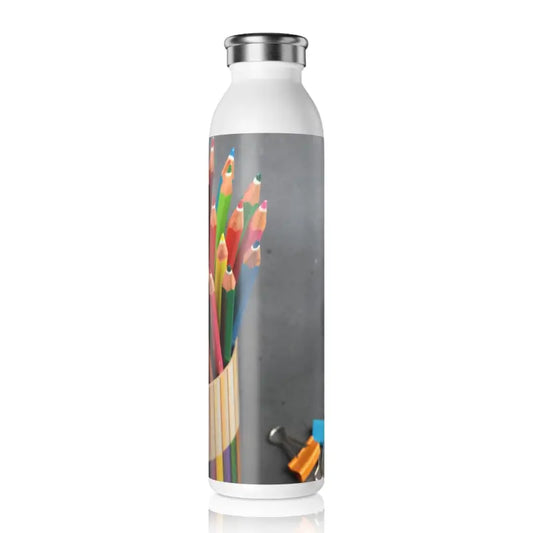 Unleash Creativity with Dipaliz Slim Water Bottle & Color Pencils - 20oz / White Mug