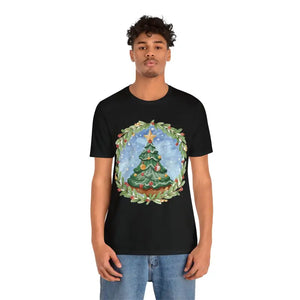 Christmas Tree Jersey Short Sleeve Tee Women’s Fashion - Dipaliz - Black / s - T-shirts