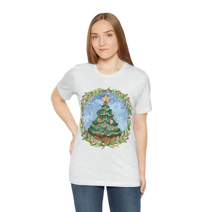 Unisex Christmas Tree Tee: Festive Style in Jersey Short Sleeve - T-shirt