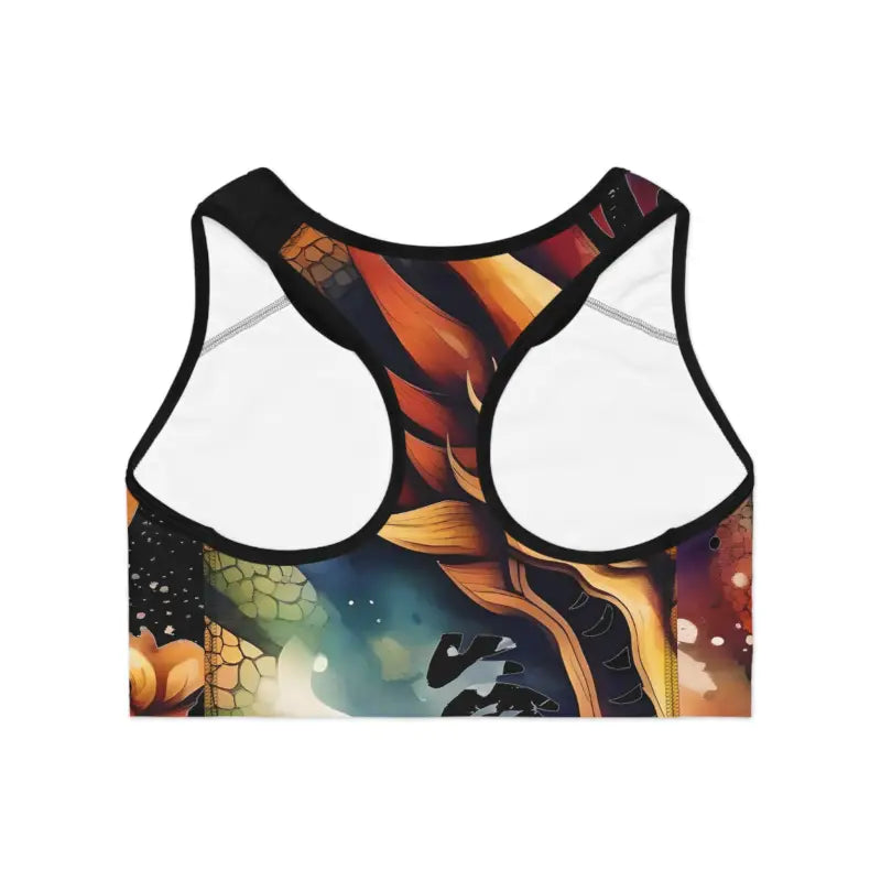 Unleash your Inner Dragon with Stylish Activewear Sports Bra - All Over Prints