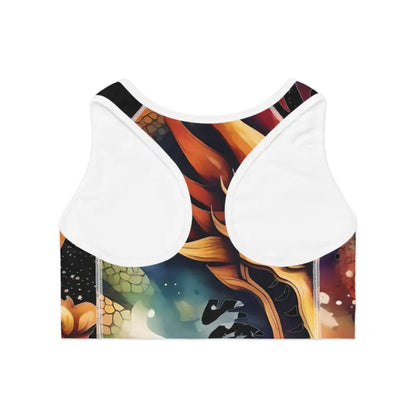 Unleash your Inner Dragon with Stylish Activewear Sports Bra - All Over Prints