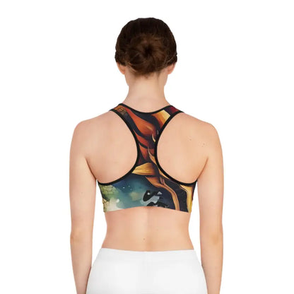 Unleash your Inner Dragon with Stylish Activewear Sports Bra - All Over Prints