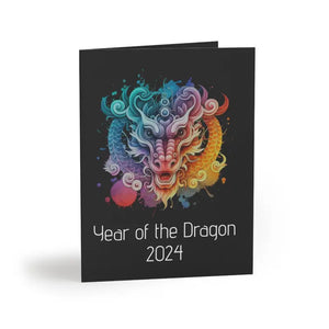 Dragon Wishes Greeting Cards with Matching White Envelopes - Dipaliz - 8 Pcs / Matte / 4.25” x 5.5” - & Note