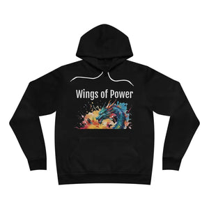Unisex Sponge Fleece Pullover Dragon Wings Medium Fabric - Dipaliz - Black / Xs - Hoodies