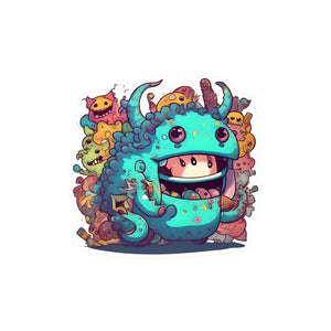 Kiss Cut Vinyl Monster Decals Weatherproof Satin Finish - Dipaliz - Decorative Stickers