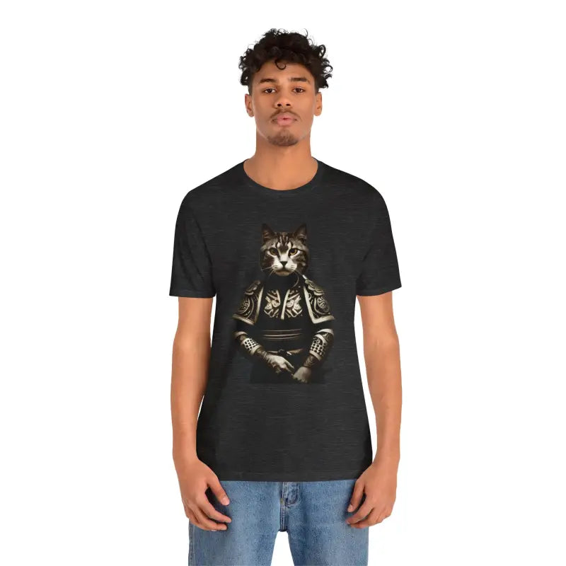 Unleash your Style with Samurai Cat Jersey Short Sleeve Tee - Dark Grey Heather / s T-shirt