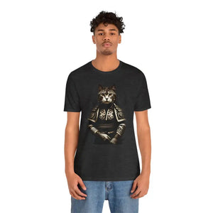 Samurai Cat Unisex Jersey Short Sleeve Tee Warrior Style - Dipaliz - Dark Grey Heather / s - T-shirts