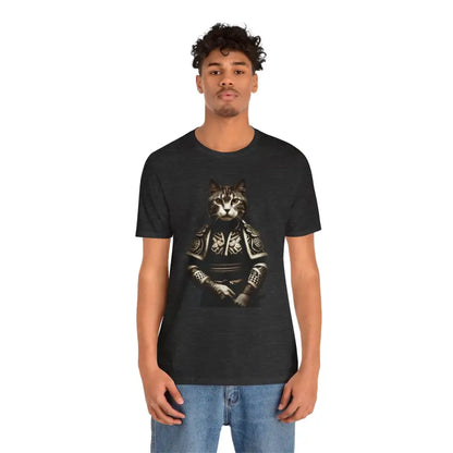 Unleash your Style with Samurai Cat Jersey Short Sleeve Tee - Dark Grey Heather / s T-shirt