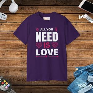 All you Need is Love Tee Women’s Fashion T-shirt - Dipaliz - Purple / s - T-shirts