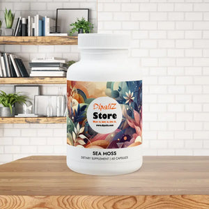 Sea Moss Supplement Ocean Energy Boost by Dipaliz - White Bottle + Cap / Unflavored / 60 Capsules - Herbal Supplements