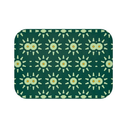 Step Up your Style with a Luxe Green Geometric Bath Mat - Home Decor