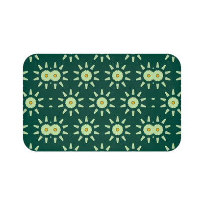 Step Up your Style with a Luxe Green Geometric Bath Mat - Home Decor