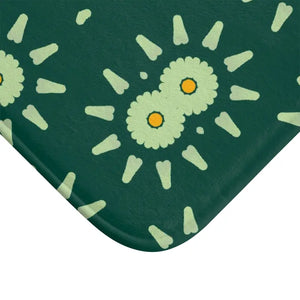 Green Geometric Bath Mat - Stylish Non-slip Design - Dipaliz - Mats & Rugs