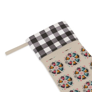 Christmas Stocking Burlap Bells Festive Holiday Decor - Dipaliz - Stockings