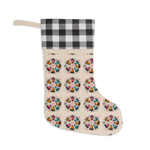 Christmas Stocking Burlap Bells Festive Holiday Decor - Dipaliz - one Size / White and Black/natural - Stockings