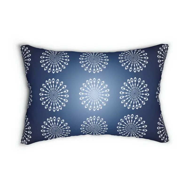 Chic Polyester Lumbar Pillow - Style Up with Navy Blue Charm - 20’’ × 14’’ Home Decor